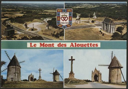 Les moulins du mont des Alouettes : carte à vignettes (vue 1), chapelle (vues 1-6), calvaire (vues 1, 4-6, 9) / Daniel Rouillé phot. (vue 8).